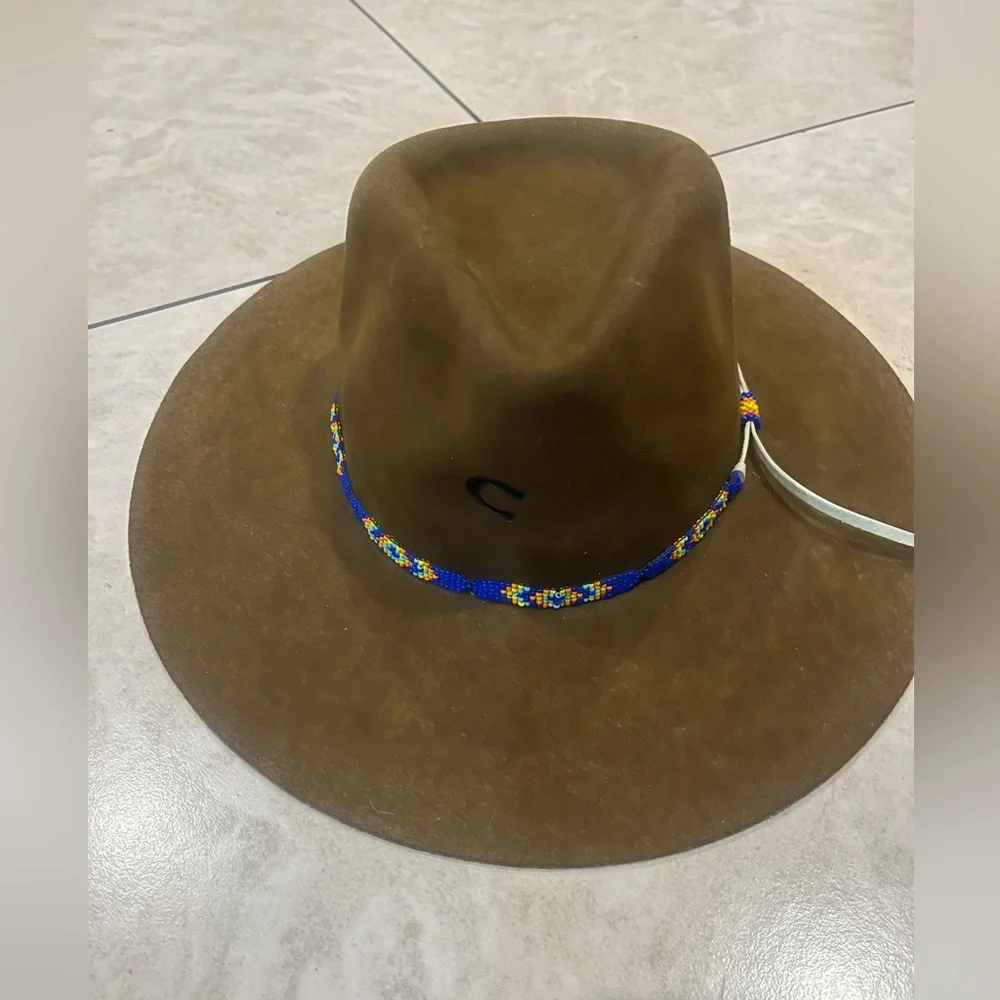 Charlie 1 Horse -Classic Brown Felt Western Fedora with Beaded Band - Picture 2 of 7